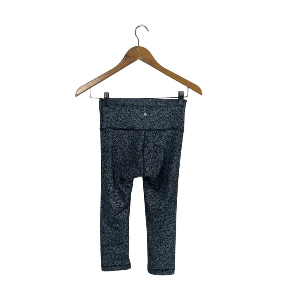 Lululemon Wunder Under Cropped Heathered Black Legging size 4 - Picture 2 of 9